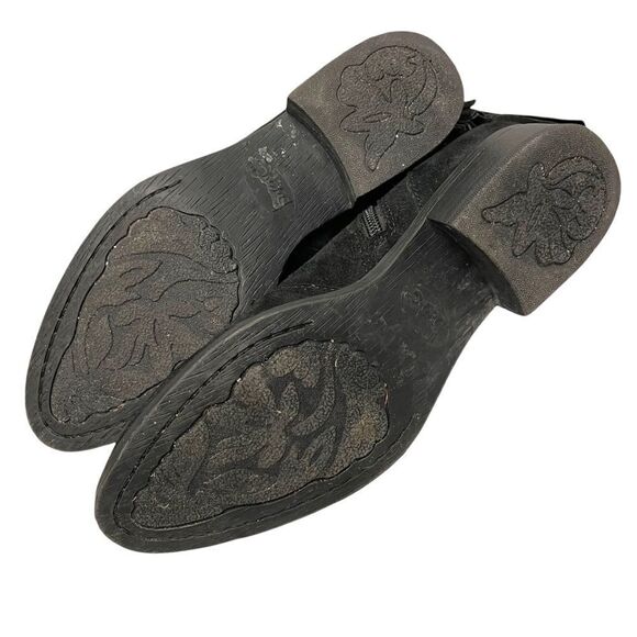 BALLY Italy Boho Suede Ankle Boots Tassels Black 6 - Picture 10 of 15